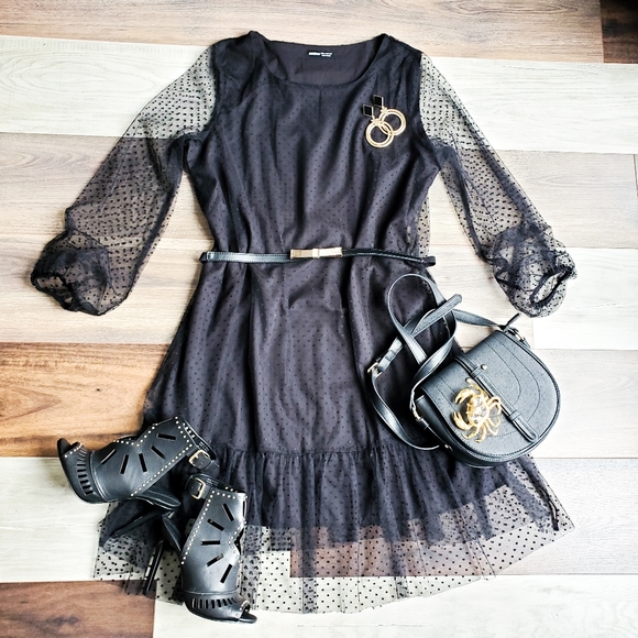 SHEIN Dresses & Skirts - Shein polkadot mesh dress